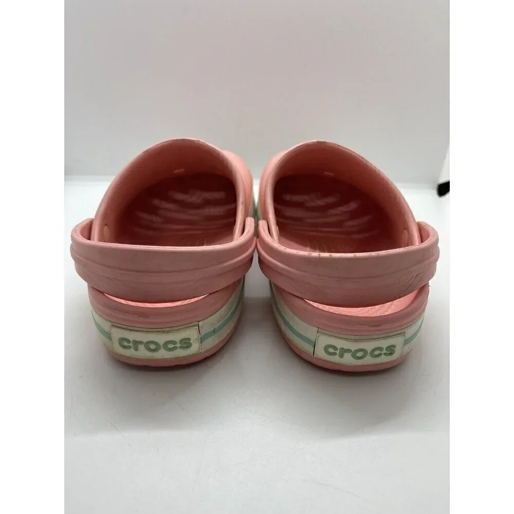 Crocs Kids Crocband Clog Slip On Sandal Pink White Size 2 Lightweight 204537